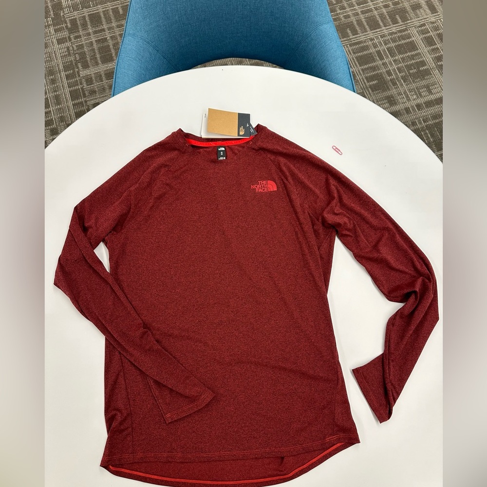 THE NORTH FACE Big Pine Long Sleeve Crew, heather red, medium
